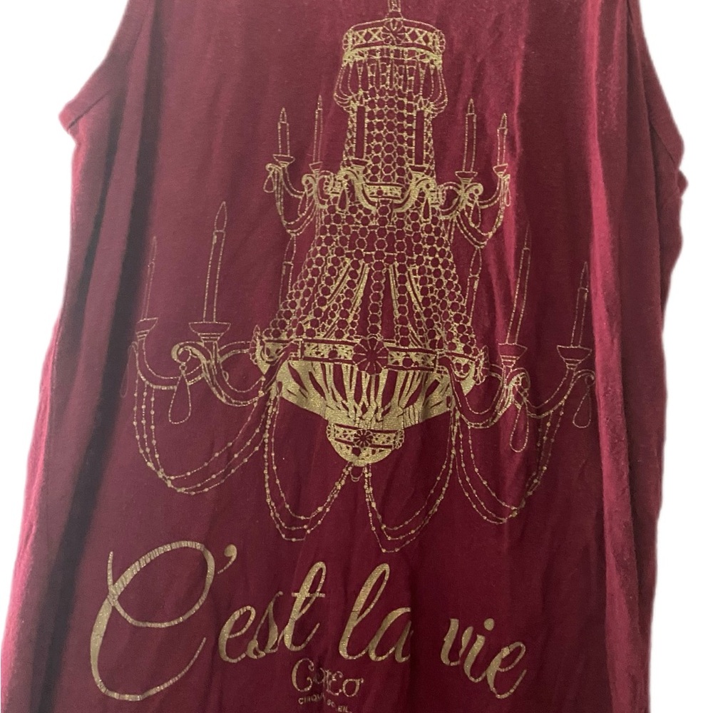 Free with purchase over $10 -Corteo Burgundy Chandelier Tank Top